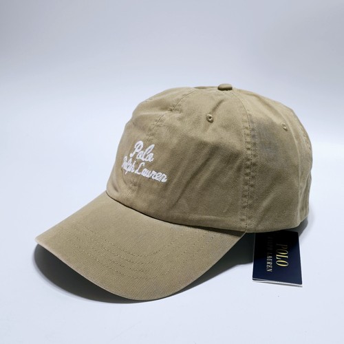 New Polo Ralph Lauren Tan Embroidered Dad Hat Adjustable Cotton Baseball Cap - Picture 2 of 10