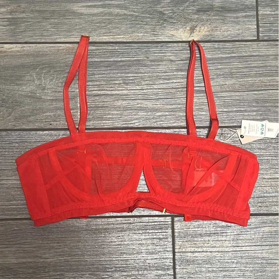 NWT We are HAH by Free People Wired Bra 30-38A 30A 32A 34A 36A 38A Blood Orange - Image 3 of 4