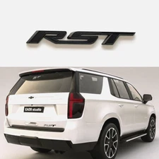 1PC Tailgate RST Emblem Fit 2021-2023 Chevrolet Tahoe Suburban Badge Matte Black
