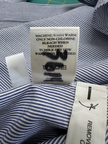 Ann Taylor Gr. SM Hemd Nadelstreifen Langarm versteckte Knöpfe maßgeschneidert Karriere - Bild 6 von 7