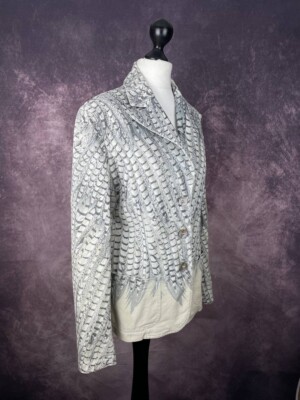 Rare ROBERTO CAVALLI Vintage 90's Wing Jacket Womens L Black and wihite