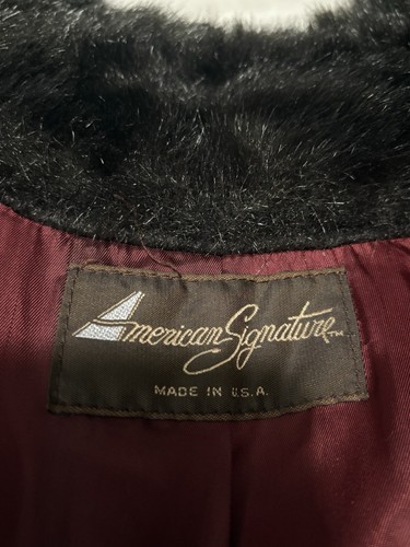 Vintage American Signature Brown Faux Fur Coat Size 12 USA Made Jacket - Picture 9 of 9