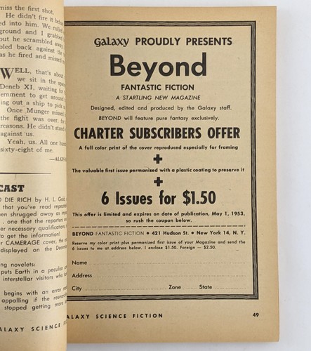 1953 Galaxy Science Fiction Magazine, 12 Issues - Vintage Sci-Fi Stories - Picture 19 of 24