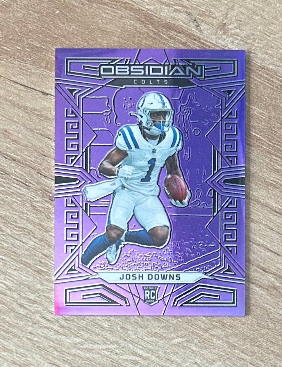 2023 Obsidian Josh Downs RC FOTL Electric Etch Purple Flood /13 #145 Colts