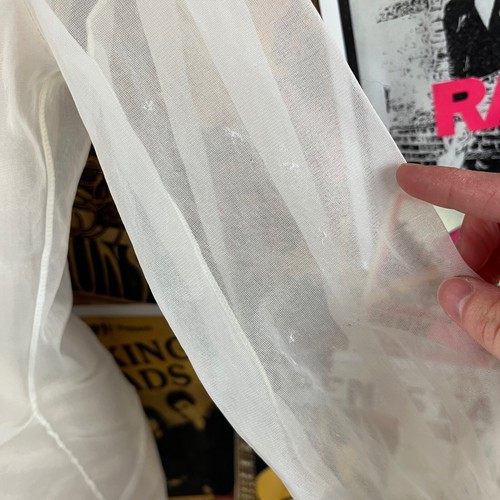 Vintage Women's 50s White Sheer Nylon Blouse Top Lace Pintucked - Picture 7 of 14