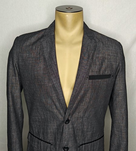 NWOT Mens Guess 2-button dark gray blazer jacket size Small - Picture 2 of 5