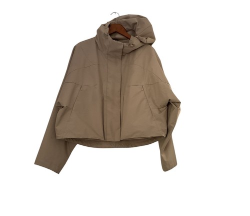 Calvin Klein Anorak Jacke Gr. M Beige Regen Kapuze Cropped Modern Boxy Oversized