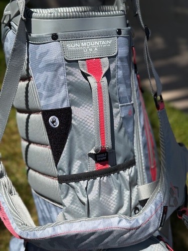 Sun Mountain 3.5LS Stand Bag with 14 Way Divider Top - Women's Gray Camo & Coral - Picture 8 of 17
