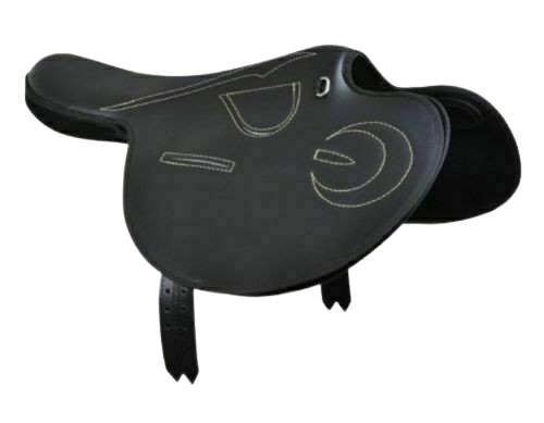 Black Racing Exercise Synthetic Light Weigh Saddle With Stirrup & Strap Size 16" - Picture 1 of 2