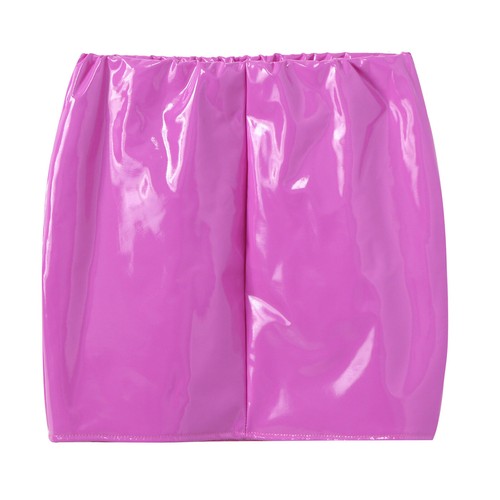 Damen-Minirock hochtailliert Kunstleder Bodycon lässig dehnbar kurze Clubwear - Bild 69 von 121
