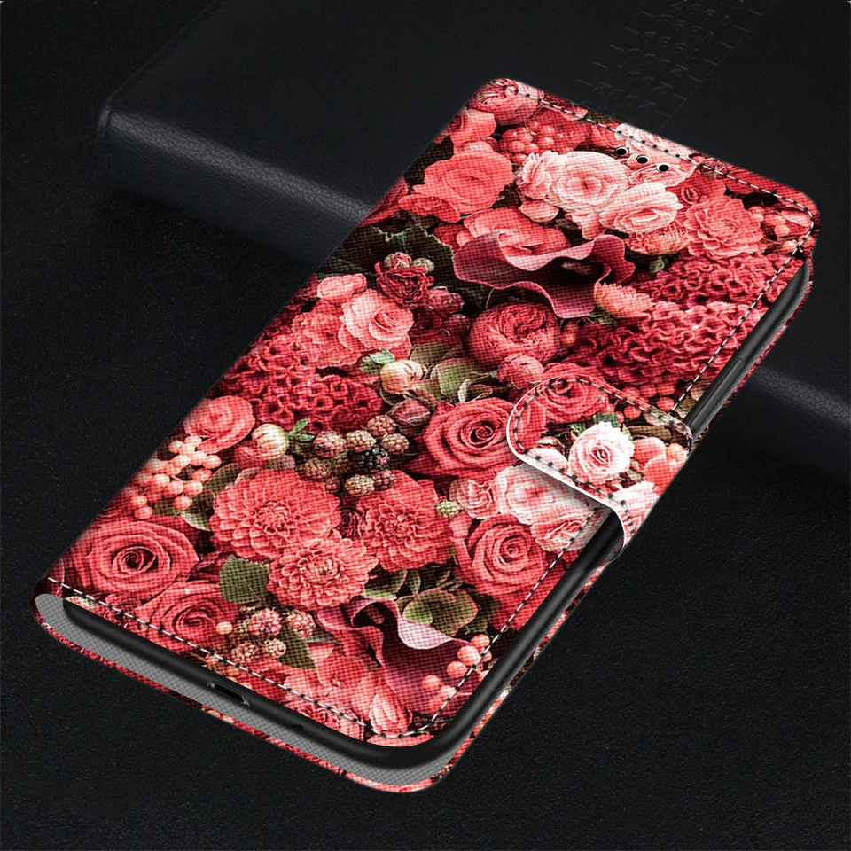 For Various Phone Hot Case Cover Back Magnetic Flip Wallet Card Bag Stand Holder - Image 4 of 4