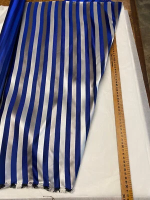 Tissu soie cravate argent bleu - Photo 1/2