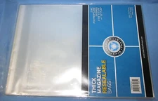 100 Resealable Magazine Bags ~ 2 Mil Polypropylene, 8⅞" x 11⅛ " + 1½" Flap