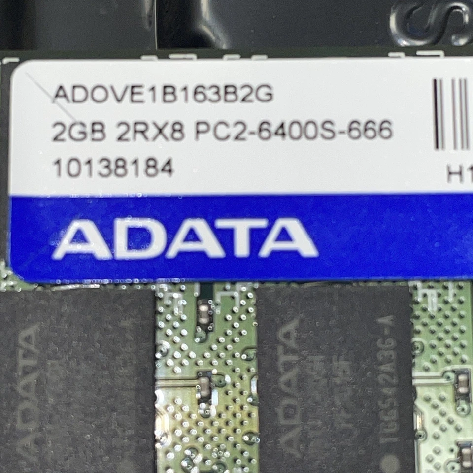 ADATA 2GB Ram 2RX8 PC2-6400S-66 ADOVE1B163B2G Laptop Memory - Image 4 of 4