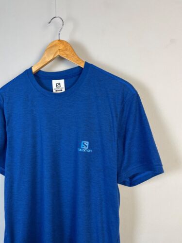 Salomon Gorpcore Men Blue Polyester Short Sleeve Tee Shirt Size L - Picture 3 of 10