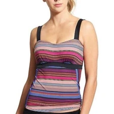 Athleta Women's Capri Stripe Pura Tankini Top Multi Stripe Size 32 B/C