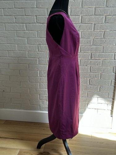 MERONA Size 8 Pencil Dress Structured Sleeveless Purple Magenta Lined Work - NWT - Picture 4 of 7