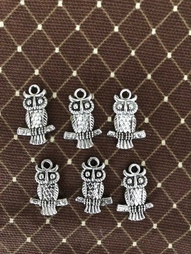 Owl Pendant Charms Tibetan Silver Tone Owl Charms (approx 13mm x 20mm) loc ?