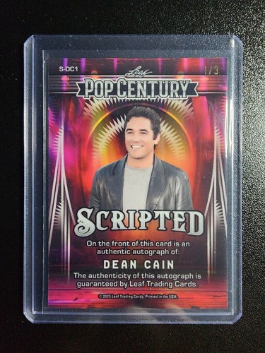 DEAN CAIN 2025 Leaf Pop Century AUTO #1/3 INSCRIPTION "SUPERMAN" - Picture 2 of 2