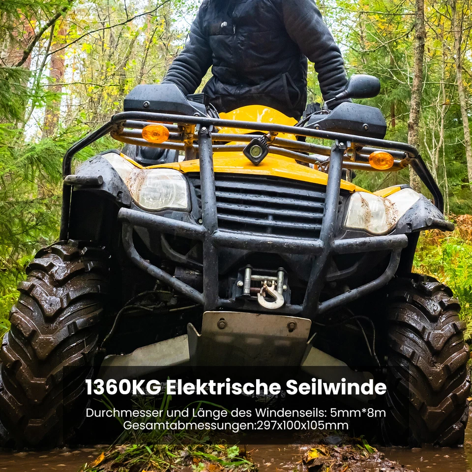 Elektrische Seilwinde 12V, 1369 Kg Motorwinde Seilzug, mit Funkfernbedienung - Bild 4 von 4