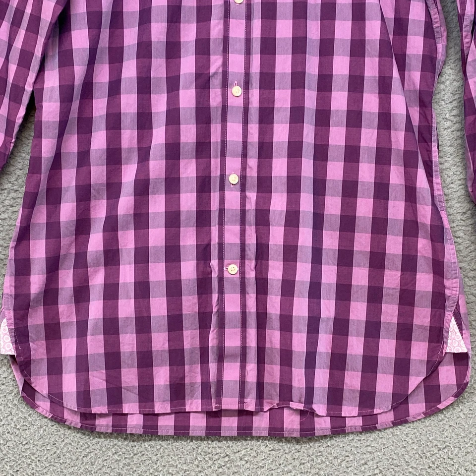 Camisa de vestir Ted Baker para hombre mediana/15 botones oficina puño abatible púrpura Foto 4 de 4