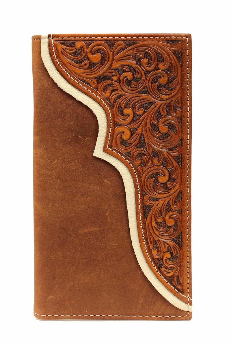 Nocona Rodeo Tooled Corner Overlay Wallet Nocona Rodeo Tooled Corner Overlay Wallet
