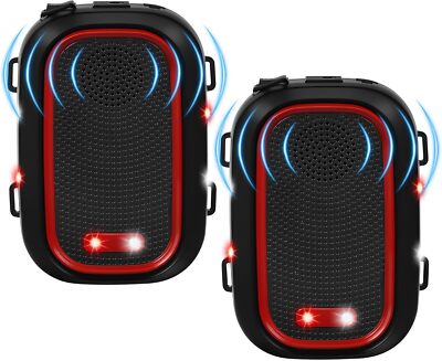 2 Pack Battery Powered Ultrasonic Car Rodent Repellent with Strobe Light