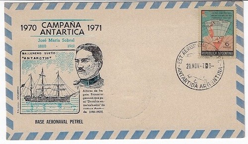 Argentina: 1971; cover antartic 4 bases, national meteorologist, EBAR018 - Picture 3 of 3