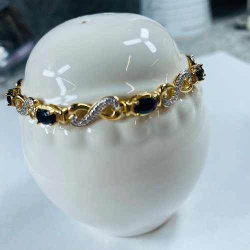 Armband Damen ausgefallene Mode, funkelnd, elegante Kleidung. Goldton über 925 - Bild 17 von 24
