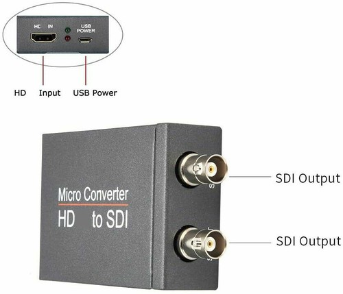 Convertidor HDMI a SDI 3G-SDI/HD-SDI/SD-SDI Adaptador 2 Salidas para Monitor de Cámara - Imagen 11 de 12
