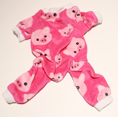 CuteBone Dog Pajamas Jumpsuit Pet Clothes SMALL Velvet Pig 9" Back up to 11lbs - Bild 1 von 4