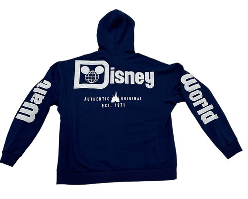 Walt Disney World Castle Mickey Zip Up Hoodie-Navy Medium - Picture 5 of 5