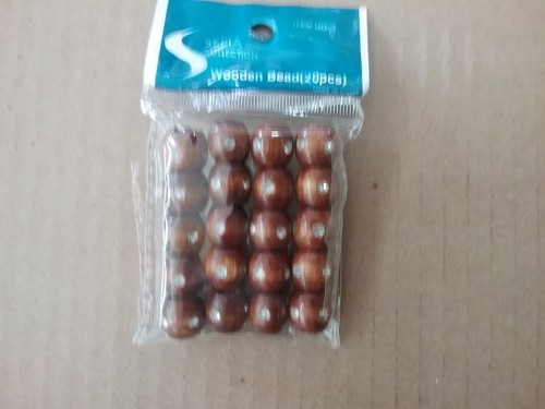 12 naturall 15mm or 20 brown 10mm wood hair beads dreadlock spacer macrame craft - Picture 3 of 3