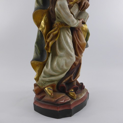 Heiligenfigur Holzfigur Kunsthandwerk Hl. Mutter Anna farbig 60 cm - Bild 18 von 24