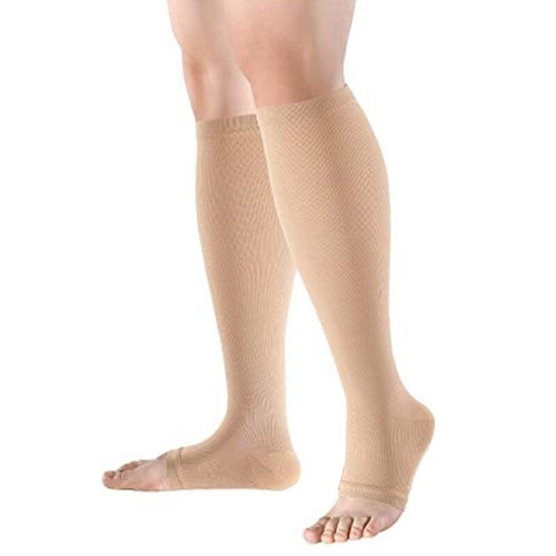 Knee High Open Toe Compression Stockings Toeless Knee High Support Socks Gifts - Picture 11 of 12