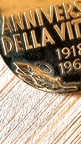 Medaglia Oro 750 18K – 50° Anniversario Vittoria 1918-1968 WWI - Foto 6 di 10