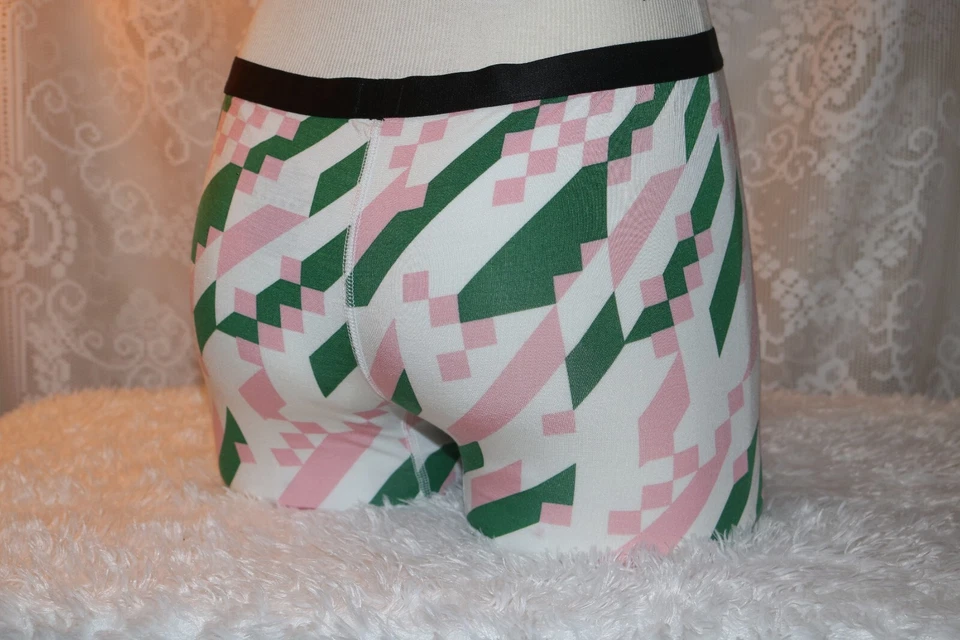 MeUndies Damas Mediano Rosa y Verde Boyshorts Modal Algodón *cantidad limitada* Foto 3 de 4