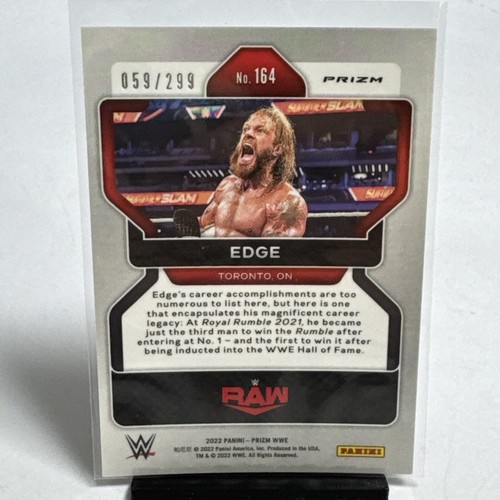 Edge 2022 Panini Prizm WWE Red Prizm #'d /299 RAW Wrestling NM-MT Card #164 - Bild 7 von 9
