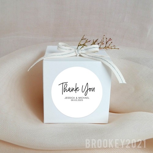Personalised Wedding Stickers Thank You Name Labels Favours Gift Stickers 24 Sht - Picture 3 of 7