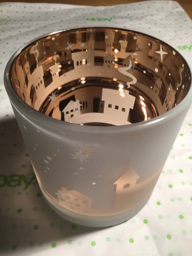 NEW! Yankee Candle GOLD VILLAGE (C) Tea Light Holder DISCONTINUED HTF - Picture 5 of 10
