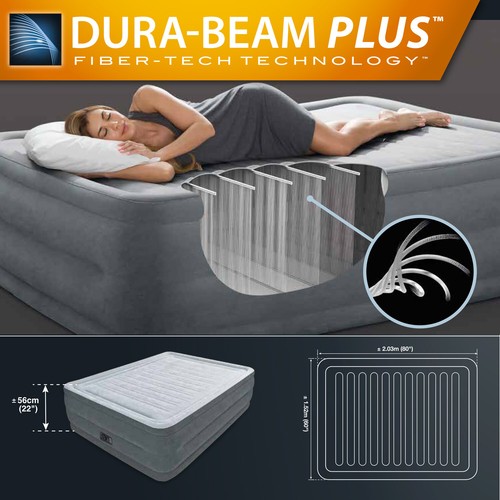 INTEX 203x152x56 cm Luftbett mit Pumpe Gästebett Bett Matratze Luftmatratze neu - Bild 4 von 6