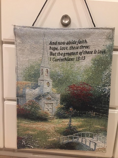 Thomas Kinkade LED Hometown Chapel Wall Tapestry