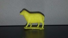 Processed Plastic Sheep with Base in Yellow Soft Plastic 1970s - 2005