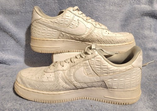 Nike Air Force 1 Herren Turnschuhe Schuhe weiß Krokodil 718152-103 Größe 10 EUC - Bild 17 von 17