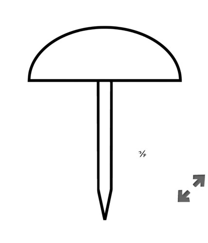 Clavos para tapicería redondos cúpula alta de 11/16" - pasadores con vástago de níquel de 5/8" (paquete de 10) - Imagen 2 de 4