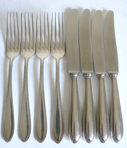 WMF 500 PERLRAND VORSPEISE - DESSERTBESTECK 60 + 90ER SILBER FÜR 4 PERSONEN
