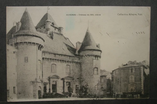 Old postcard Aubenas 07 13th century castle