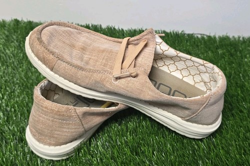 Hey Dude Wendy Damen-Loafer Originalschuh Größe 8 funkelndes Roségold WIRKLICH SCHÖN