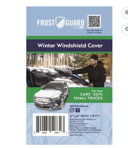 FrostGuard Go Winter Windshield Cover Fits Most Cars, SUV's, Small Trucks 61 x32 - Picture 3 of 4