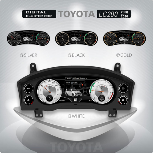 Panel de instrumentos LCD de 12,3 pulgadas para Toyota Land Cruiser LC200 2008-2020 - Imagen 5 de 7